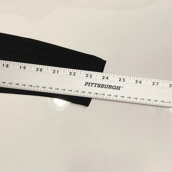 NWOT BEN DE LISI Dress US 4 Black Maxi Boat-Neck Cross Ruch Slit Side Stretch - Picture 14 of 15